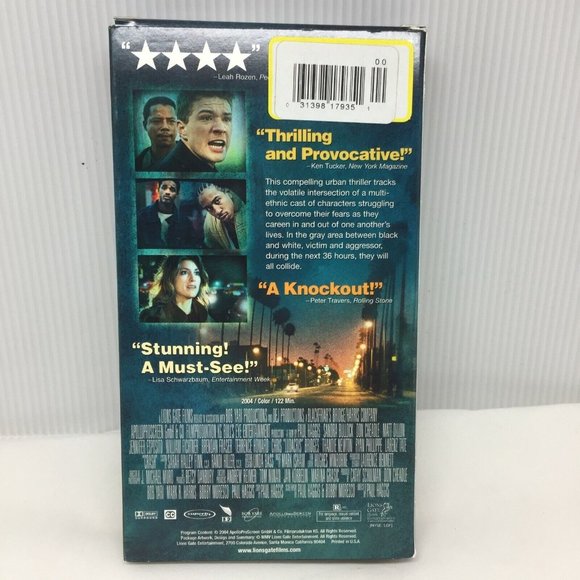 Media Vhs Crash Sandra Bullock Thriller Drama Movie Don Cheadle Matt